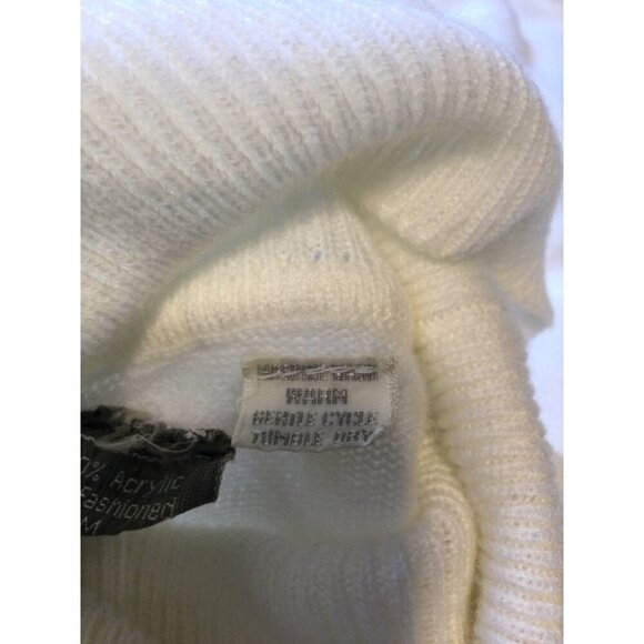 Vintage Passport 360 Off White Turtleneck Sweater M 100% Acrylic Made In Korea - Picture 5 of 7